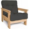 Marior HOME MEXICO Armchair (kreslo z buku) 105 / 140x75x83 cm neošetřené (bez oleja, bez laku) gray
