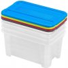 Plastový úložný box s vekom HEIDRUN TexBox 4x4,5l