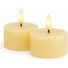 SIRIUS Sada LED čajových sviečok na batérie Sille Tealight, Ø 6 × 3,4 cm, svetložltá, z pravého vosku, 2 kusy