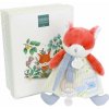 Doudou Darčeková súprava Plyšová líška Romarin s úchytom na cumlík 19 cm