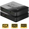 PREMIUMCORD HDMI splitter 1-2 porty, napájanie USB, 4K, FULL HD, 3D khsplit2c