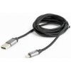 GEMBIRD Kabel USB 2.0 Lightning (IP5 a vyšší) nabíjecí a synchronizační kabel, opletený, 1,8m, černý, blister CCB-mUSB2B-AMLM-6