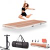 Airtrack inSPORTline Airstunt 300x100x10 cm mocha mousse s ručnou pumpou