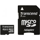 Pamäťová karta Transcend microSDHC 4GB class 10 + adapter TS4GUSDHC10