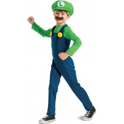 Kostým Luigi z hry Super Mario Bros - pre deti Veľkosť: 8 - 10 rokov (134 - 140)