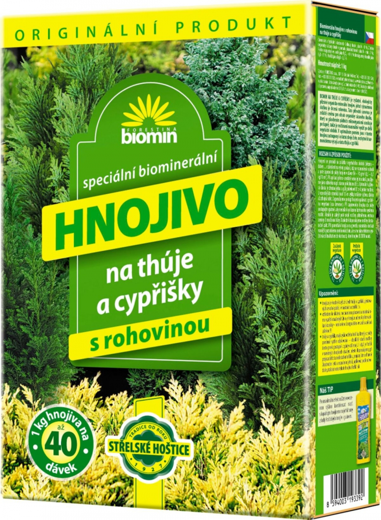 Forestina Biomin granulované hnojivo na Tuje a Cyprušteky 1 kg