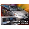 Deflektory - protiprievanové plexi Toyota Sienna 5D 2003 - 2010 (+zadné)