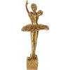 Clayre & Eef Zlatá antik dekorácia Ballerina na podstavci - 20*17*45 cm - Clayre & Eef