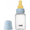 Bibs Antikoliková fľaša s kaučukovým cumlíkom 150 ml Baby blue