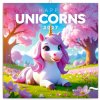 NOTIQUE Poznámkový kalendár Veselí jednorožci 2027, 30 x 30 cm