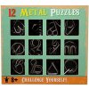 12 KOVOVÝCH hlavolamov zelená sada Metal Puzzles kovové hlavolamy