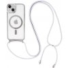SES MagSafe silikónový kryt so šnúrkou pre Apple iPhone 13 - strieborný 17180