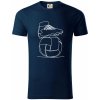 Futbalová lopta kopačka jedným ťahom - Tričko z organickej bavlny - 3XL ( Tmavomodrá (veľmi tmavá - skoro čierna) )