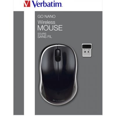 Myš bezdrôtová, Verbatim Go Nano 49042, čierna, optická, 1600DPI 49042