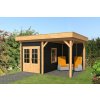 Drevená pergola OSLO L 478x380cm s čiernými stenami typ 4 Tuindeco