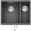 Blanco SUBLINE 340/160 U šedá skala 523549 + Blanco MIDA-S chróm 521454