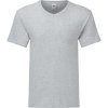 Fruit of the Loom Tričko Iconic 150 V-Neck T s výstřihem do V, krátký rukáv, pánský COT16144261003-heather gre L Melír šedá