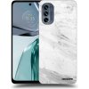 Picasee silikónový čierny obal pre Motorola Moto G62 - White marble