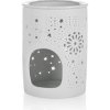 HOME DECOR Aroma lampa porcelánová 8,5 x 11,5 cm, hvězdy, bílá