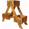Krušnohorský nábytok Drevený 3kvetináč S3B 68 x 24 x 56 cm prírodný - s nátěrem a opálením