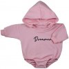 Dojčenské teplákové body s kapucňou baggy Koala Dreamer ružová 80 (9-12m)