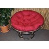 Nábytek PEGAS Ratanový papasan 115 cm hnědý polst vínový