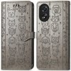 PROTEMIO 66970 ART ANIMALS Peňaženkový obal pre Oppo A38 šedý