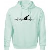 EKG akustická gitara - Oversized mikina pánska Moon - kratšia + širšia - XL ( Frost )