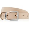 Brødrene Dámsky kožený opasok 110 cm | béžová O-OPD24/BEIGE110