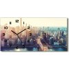 Vodorovné Sklenené hodiny na stenu New York vtáčie pohľad 60x30 cm