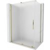 MEXEN/S - Velár sprchovací kút, posuvné dvere 140 x 85, dekor, zlato 871-140-085-31-50