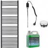 CERANO - Kúpeľňový elektrický radiátorový set Stefano - 600W - čierna matná - 1460x650 mm