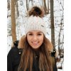 Dámska čiapka svetlo hnedá s pravou kožušinou 18 Ada, VEĽKOSŤ NOVÉ UNI