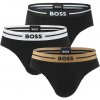 BOSS - slipy 3PACK BOLD eco friendly black with modern type color waist z organickej bavlny - limitovaná fashion edícia (HUGO BOSS)-XXL (108-117 cm)