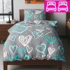 Bavlnené obliečky DONA BLUE LOVE 4-dielna sada 140x200 cm Bavlnené obliečky DONA BLUE LOVE 4-dielna sada 140x200 cm - 140x200 cm - 2x vankúš 2x prikrývka