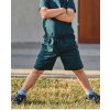 Dětské kraťasy s kapsami lahvově zelené