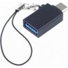 PremiumCord adaptér USB-C male - USB3.0 A female, OTG, černý s očkem na zavěšení kur31-18