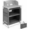 tectake 402921 kempingová kuchyňa premium s 2 priehradkami - šedá