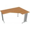 Hobis Pracovný stôl Flex, ergo, ľavý, 160x75,5x120 (60x60) cm, jelša/kov