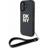 DKNY DKNY DKHCP16SPBSWSK iPhone 16 6.1 černé/černé pevné pouzdro Řemínek na zápěstí Stock Logo