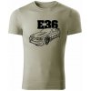 T-ričko BMW e36 line pánske tričko Farba trička: Svetlá Khaki, Farba potlače: Čierna, Veľkosť: XS