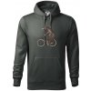 Medveď na bicykli - Mikina pánska Cape s kapucňou - 3XL ( Tm. bridlica (šedozelená) )