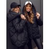 Čierna dámska prešívaná zimná bunda s kapucňou Bolf 5M3175B