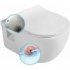 Sapho Sapho, BRILLA závesná WC misa s bidet. spŕškou, Rimless, 36,5x53 cm, biela, 100612