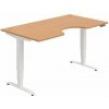 Hobis Pracovný stôl Motion Ergo, PO, 3S, 160x61-128x90 cm, buk/biely