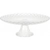 Sklenený etažér - podnos na tortu v transparentnom prevedením a dekorovaním s priemerom 26 cm 44693