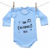 Boodyy Modré body s dlhým rukávom Som na zjedenie s menom dieťatka 74 (6-9 mesiacov)