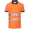PORTWEST HI-VIS PW3 T180 / Reflexná polokošeľa - HV oranžová/čierna XXXL