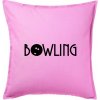 Bowling nápis - Vankúš 50x50 - 50x50 - Vrátane výplne ( Ružová )