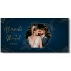 Personal Svadobný banner s fotkou - Gold blue Rozmer banner: 130 x 260 cm